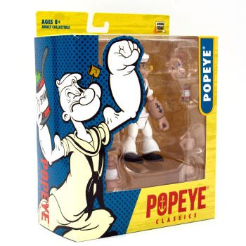 Hier ist die Actionfigur "Popeye White Sailor Suit" in der Seitenansicht von links zu sehen.